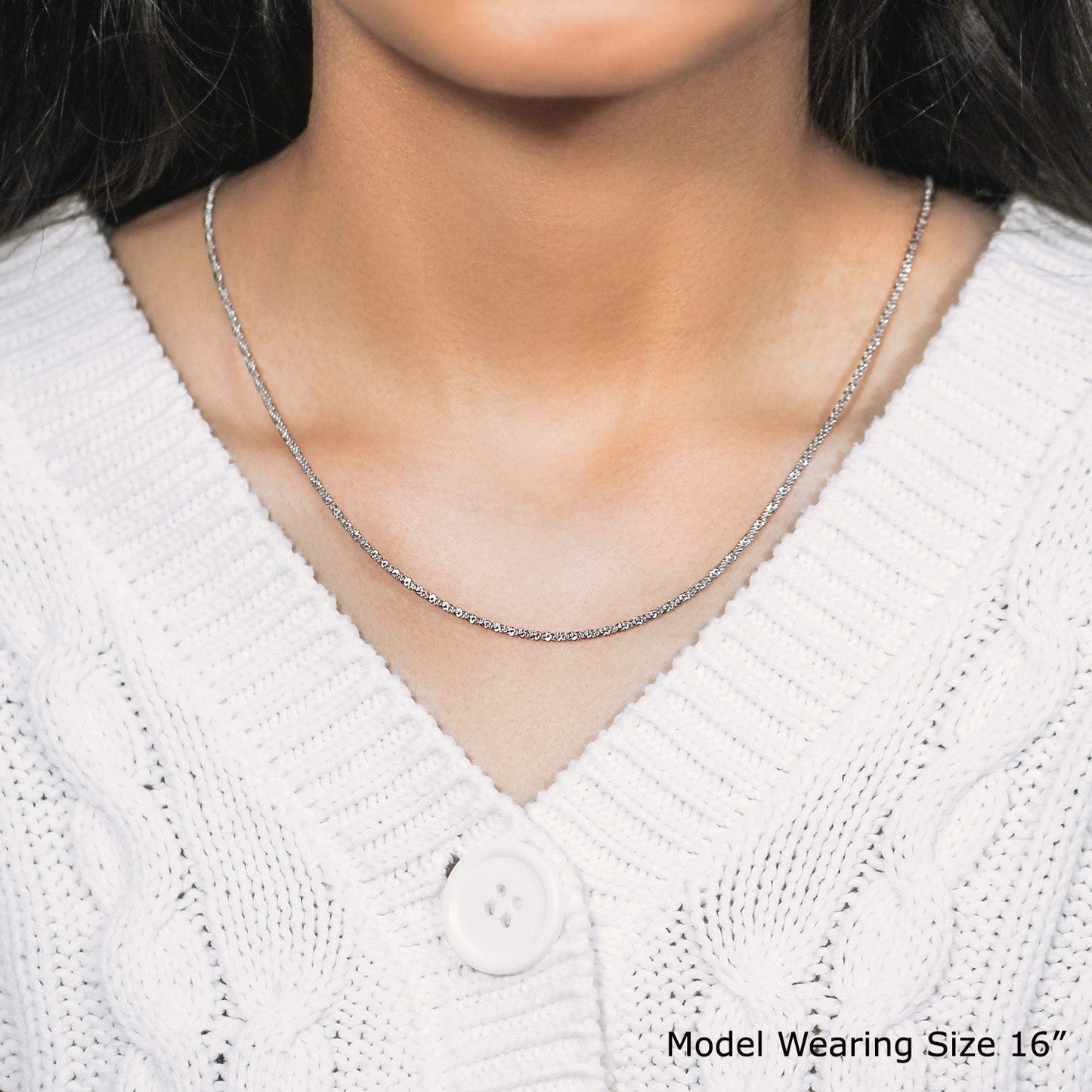 Sterling Silver 1.5mm Adjustable Sparkle Chain (1.50 mm) - ThisandThatShoppe