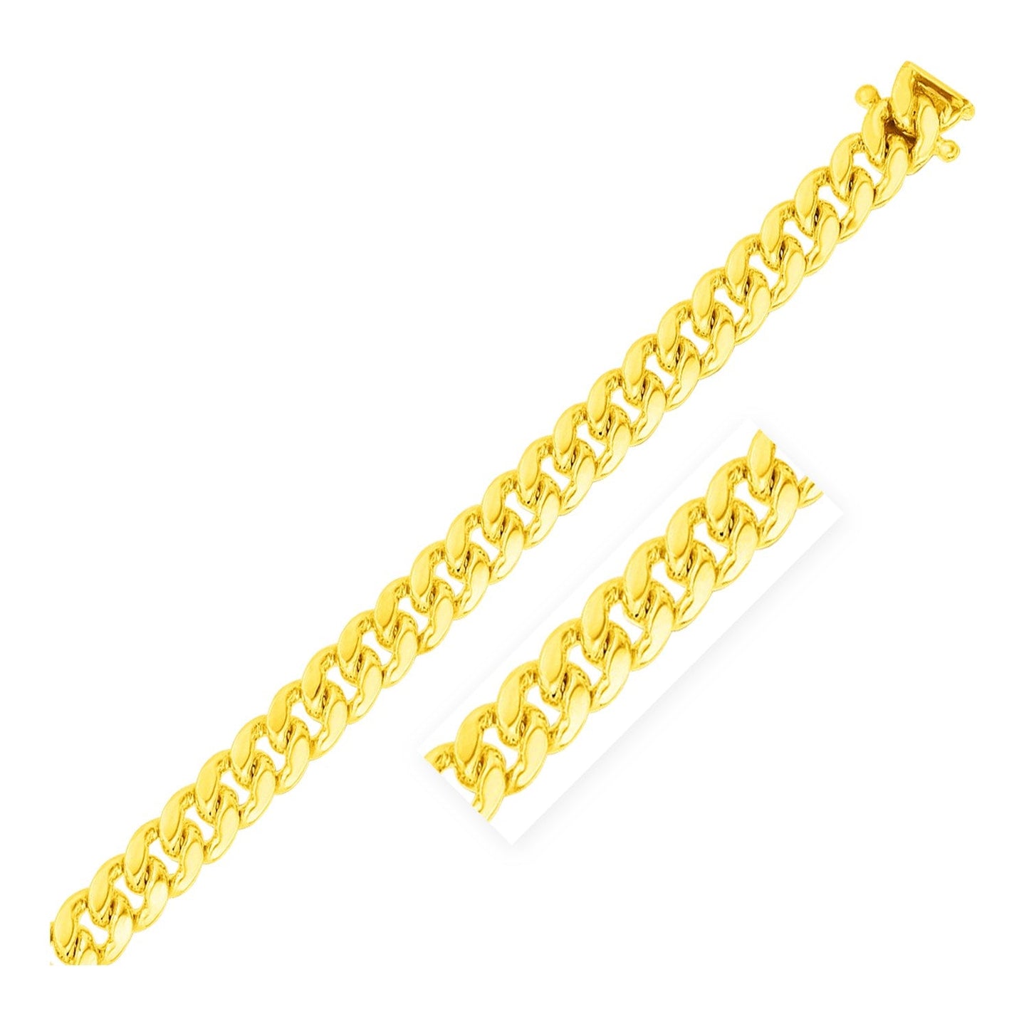 14k Yellow Gold Classic Miami Cuban Solid Chain (8.20 mm) - ThisandThatShoppe