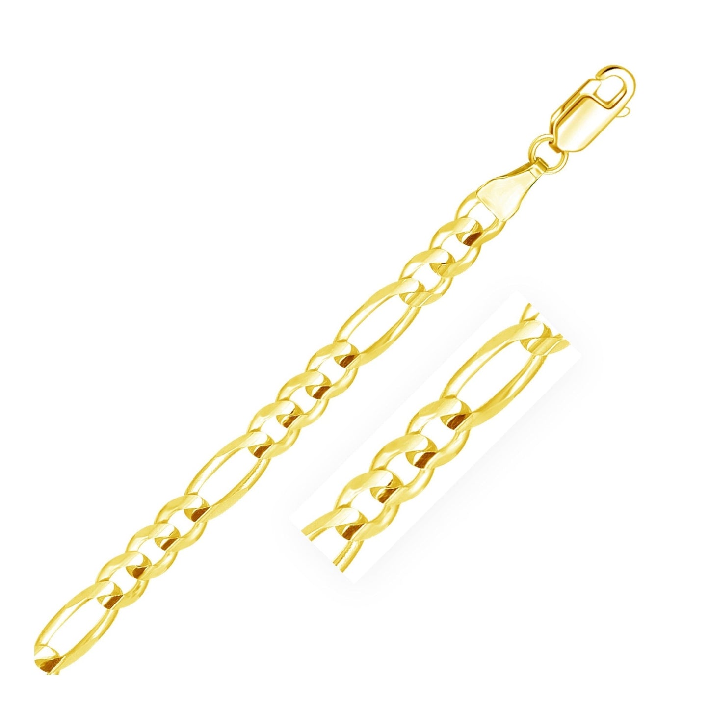 10k Yellow Gold Link Figaro Bracelet (5.30 mm) - ThisandThatShoppe