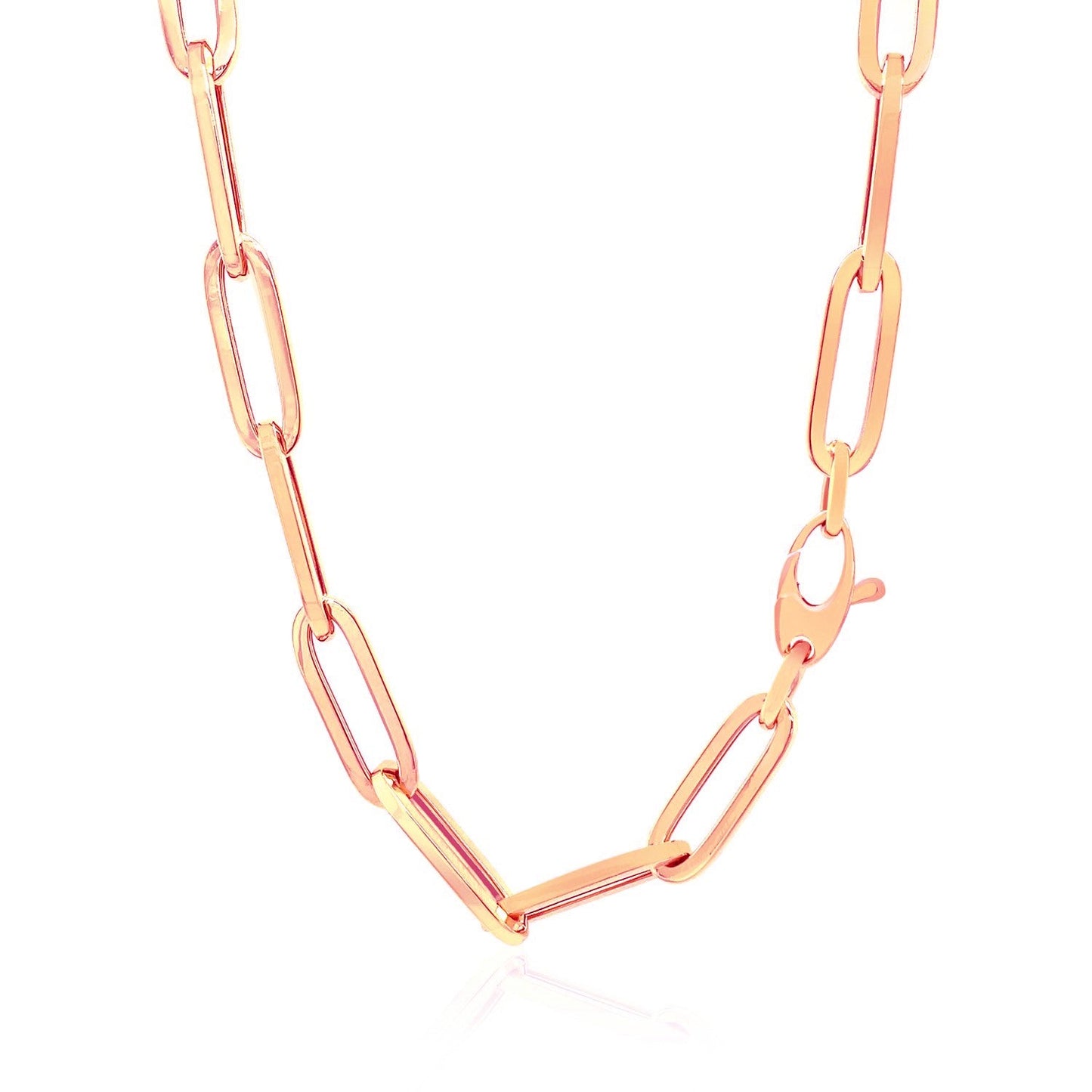 14K Rose Gold Wide Paperclip Chain (6.10 mm) - ThisandThatShoppe