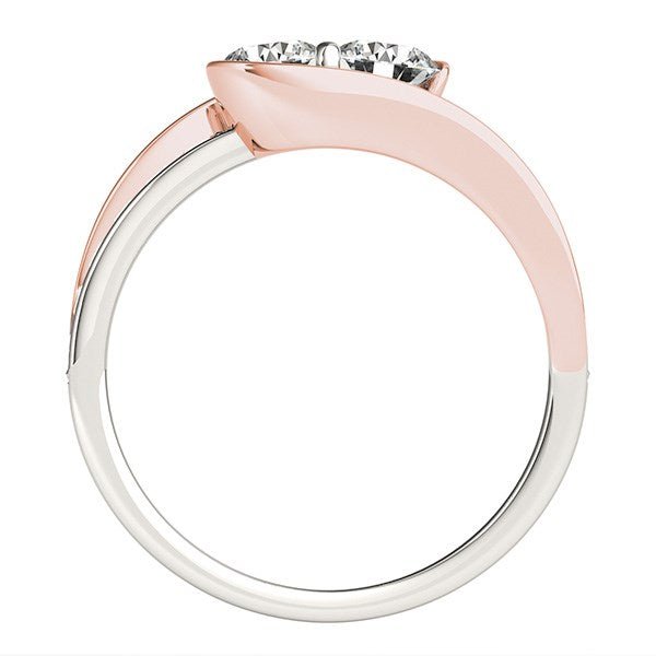 Two Stone Diamond Ring in 14k White And Rose Gold (3/4 cttw) - ThisandThatShoppe