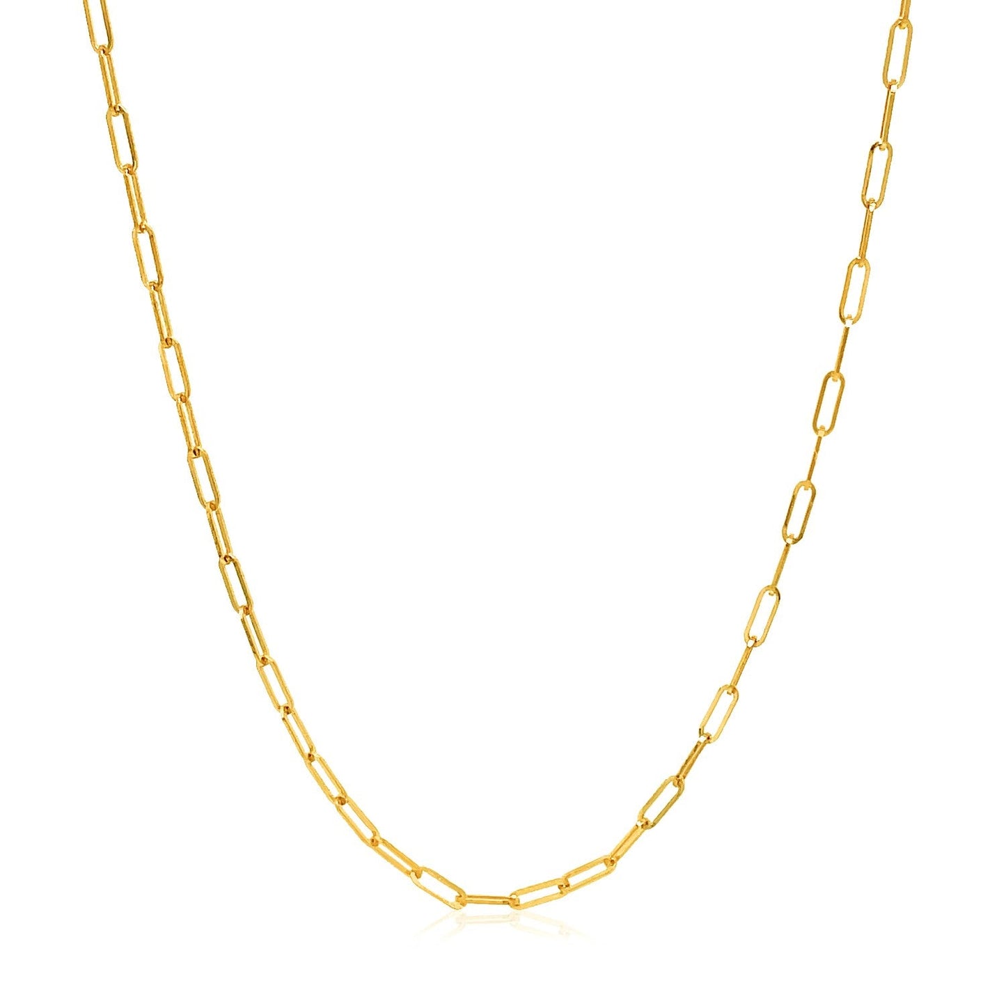 14k Yellow Gold Adjustable Paperclip Chain (1.50 mm) - ThisandThatShoppe