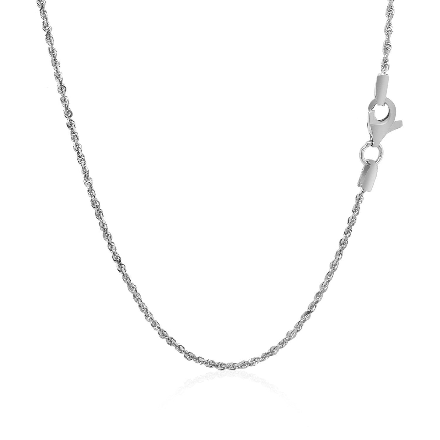 10k White Gold Solid Diamond Cut Rope Chain (1.40 mm) - ThisandThatShoppe