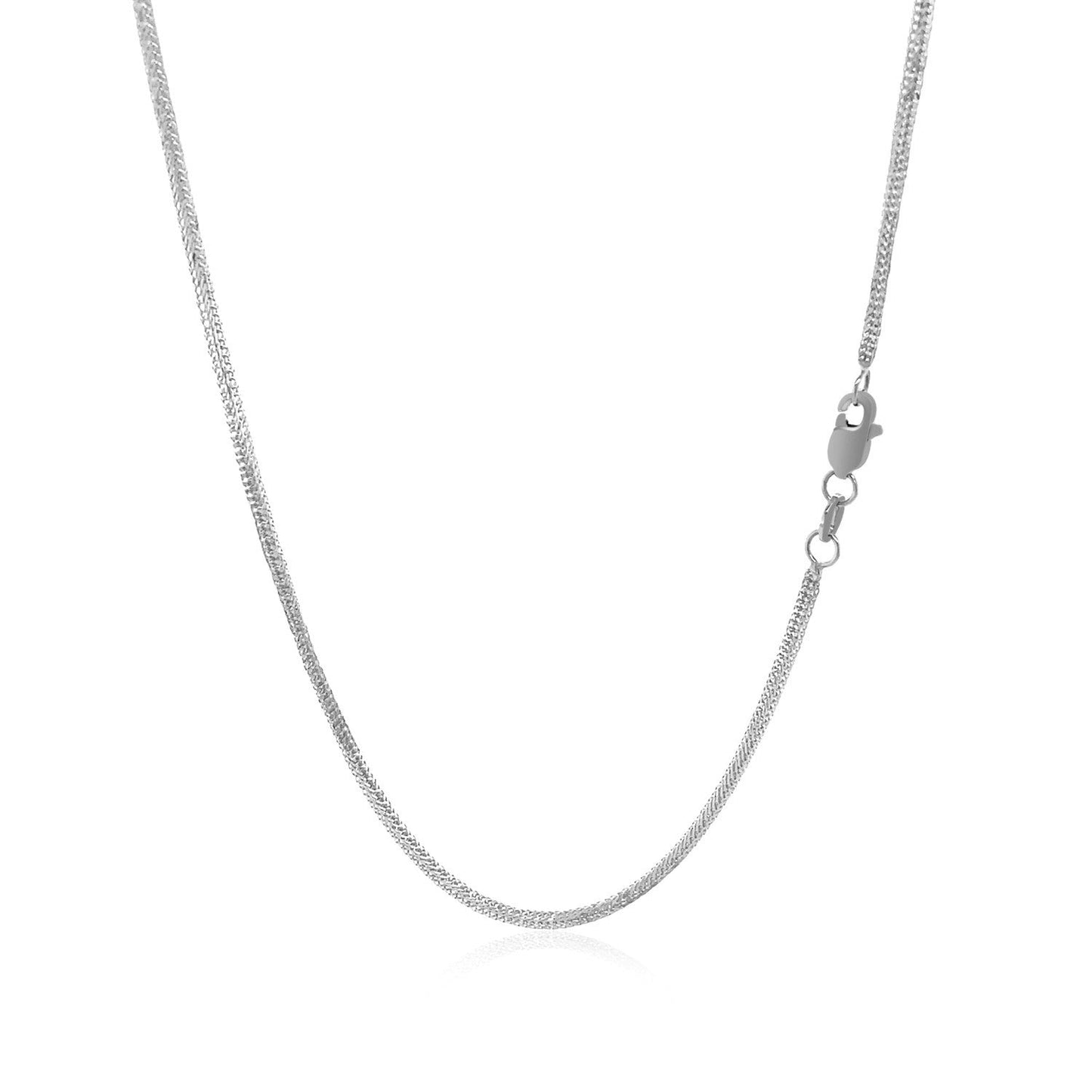 14k White Gold Foxtail Chain (1.00 mm) - ThisandThatShoppe