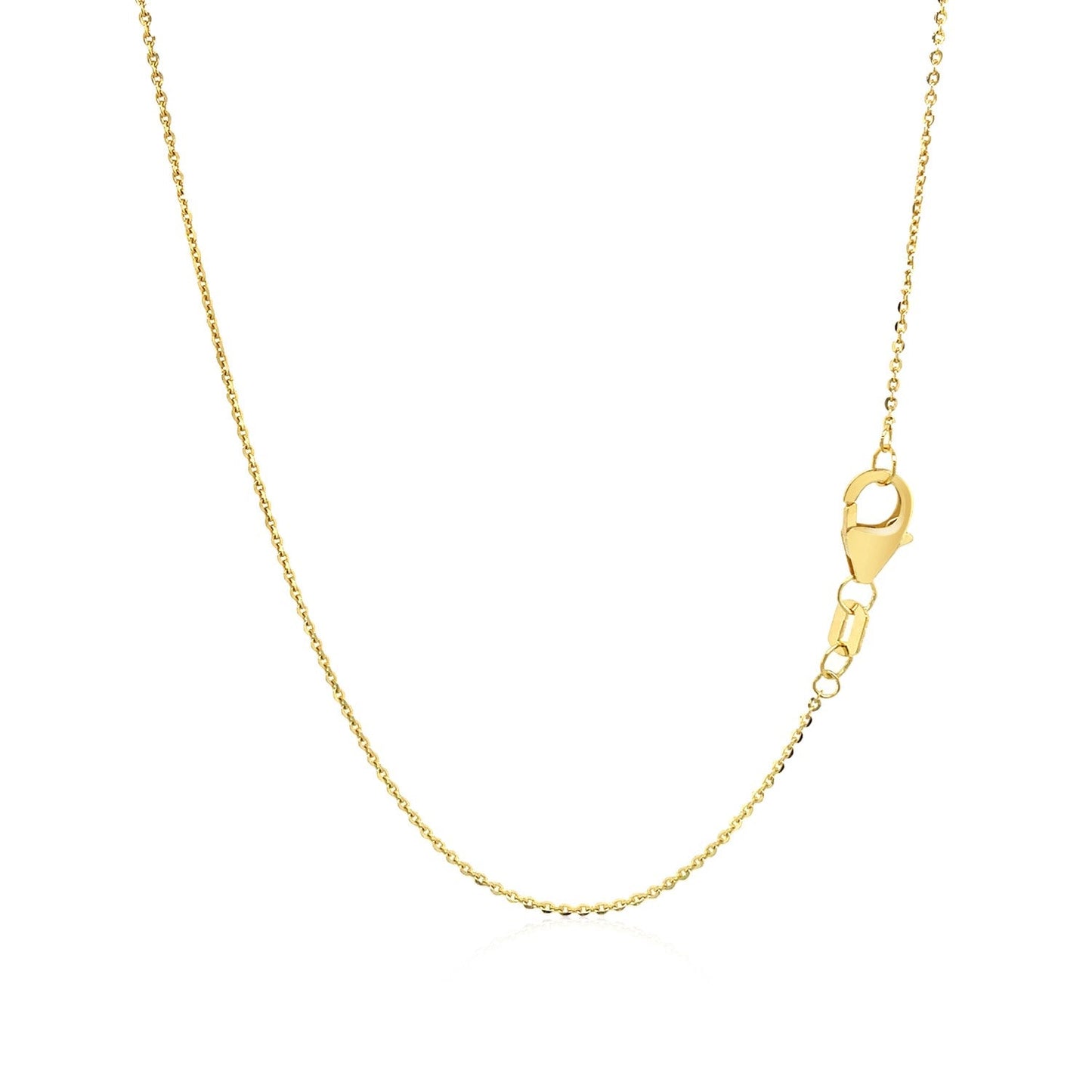 14k Yellow Gold Chain Necklace with Sliding Puffed Heart Charm - ThisandThatShoppe
