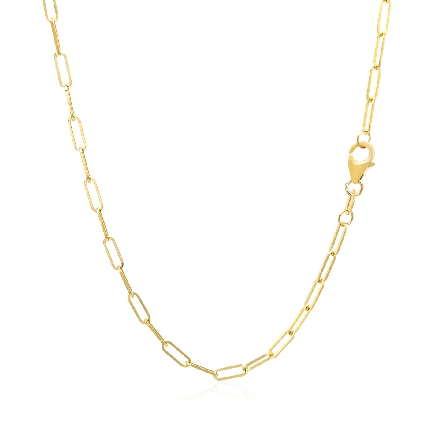 14K Yellow Gold Delicate Paperclip Chain (2.10 mm) - ThisandThatShoppe