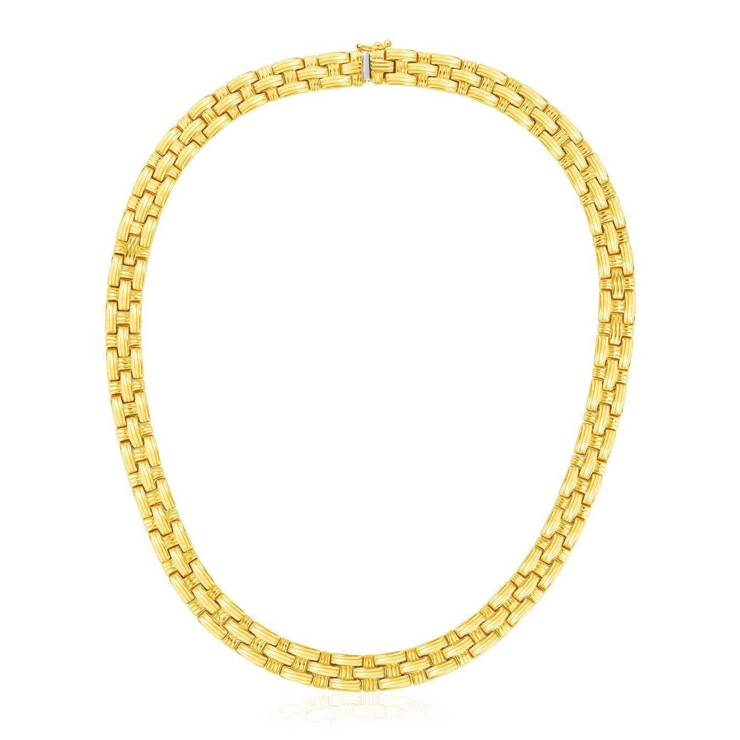 14k Yellow Gold Basket Weave Necklace - ThisandThatShoppe