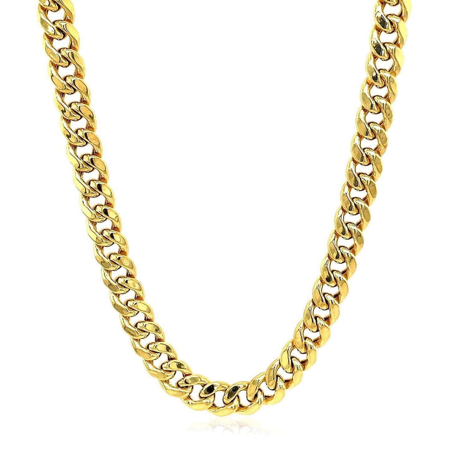 14k Yellow Gold Miami Cuban Semi Solid Chain (5.50 mm) - ThisandThatShoppe