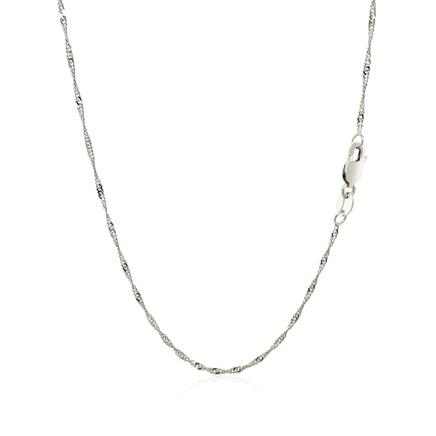 14k White Gold Singapore Chain (1.30 mm) - ThisandThatShoppe