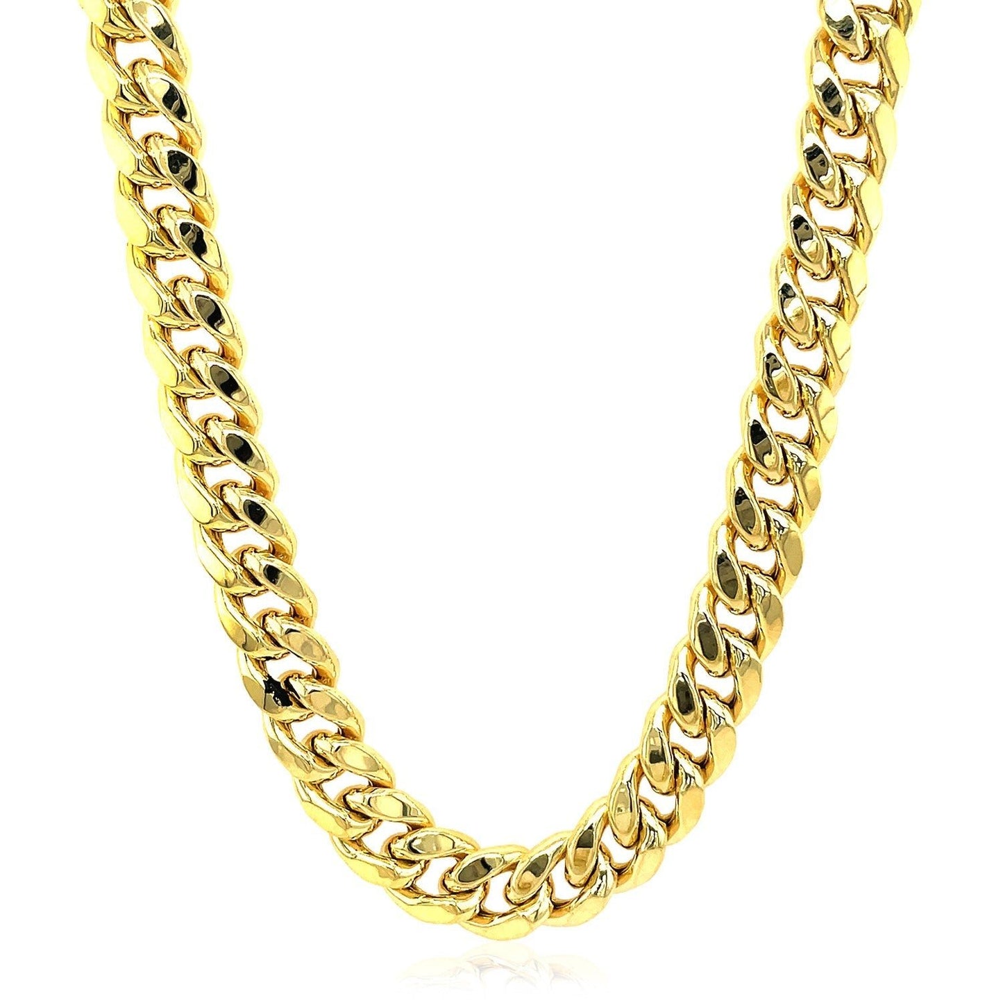 14k Yellow Gold Semi Solid Miami Cuban Chain (9.10 mm) - ThisandThatShoppe