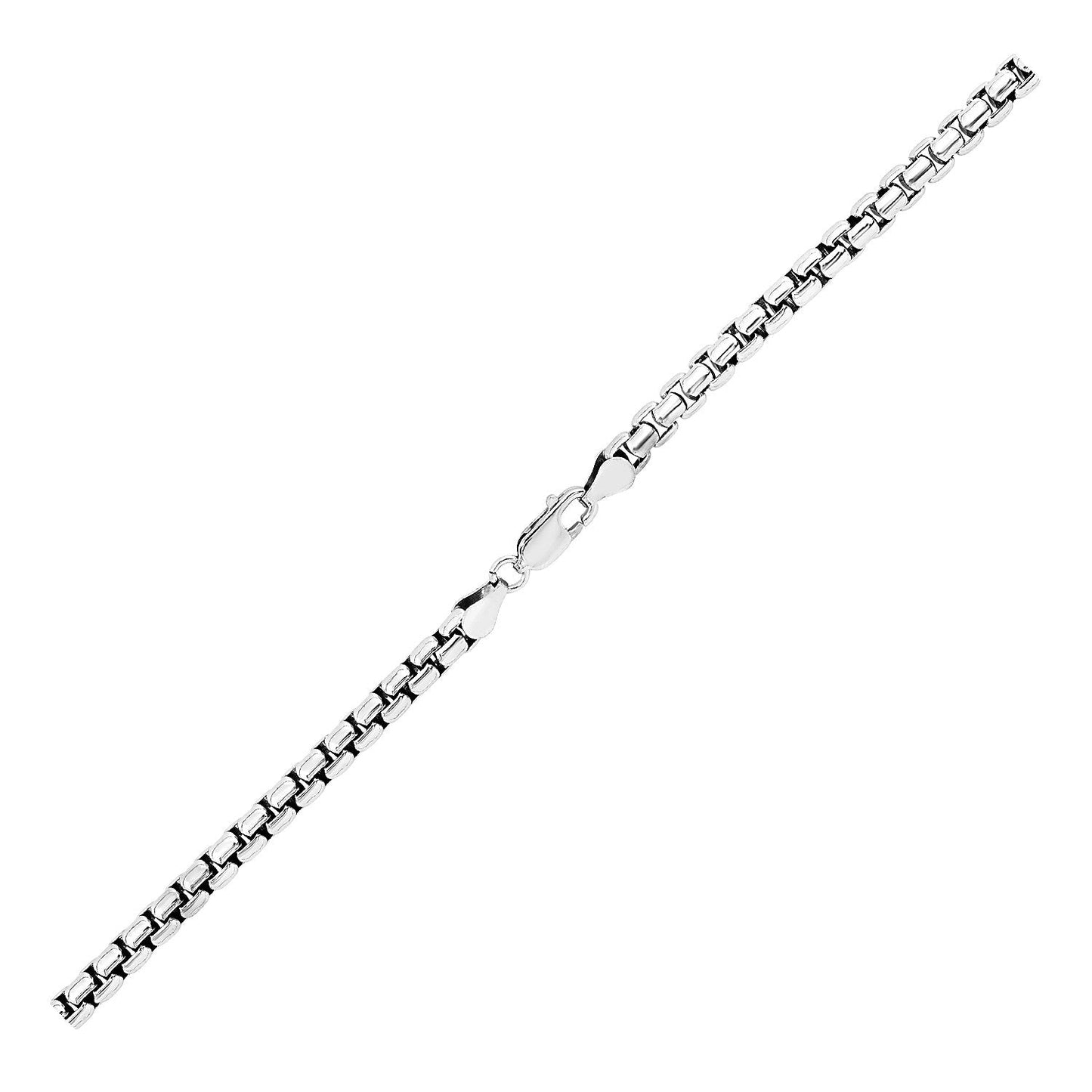 4.4mm Sterling Silver Rhodium Plated Round Box Chain - ThisandThatShoppe