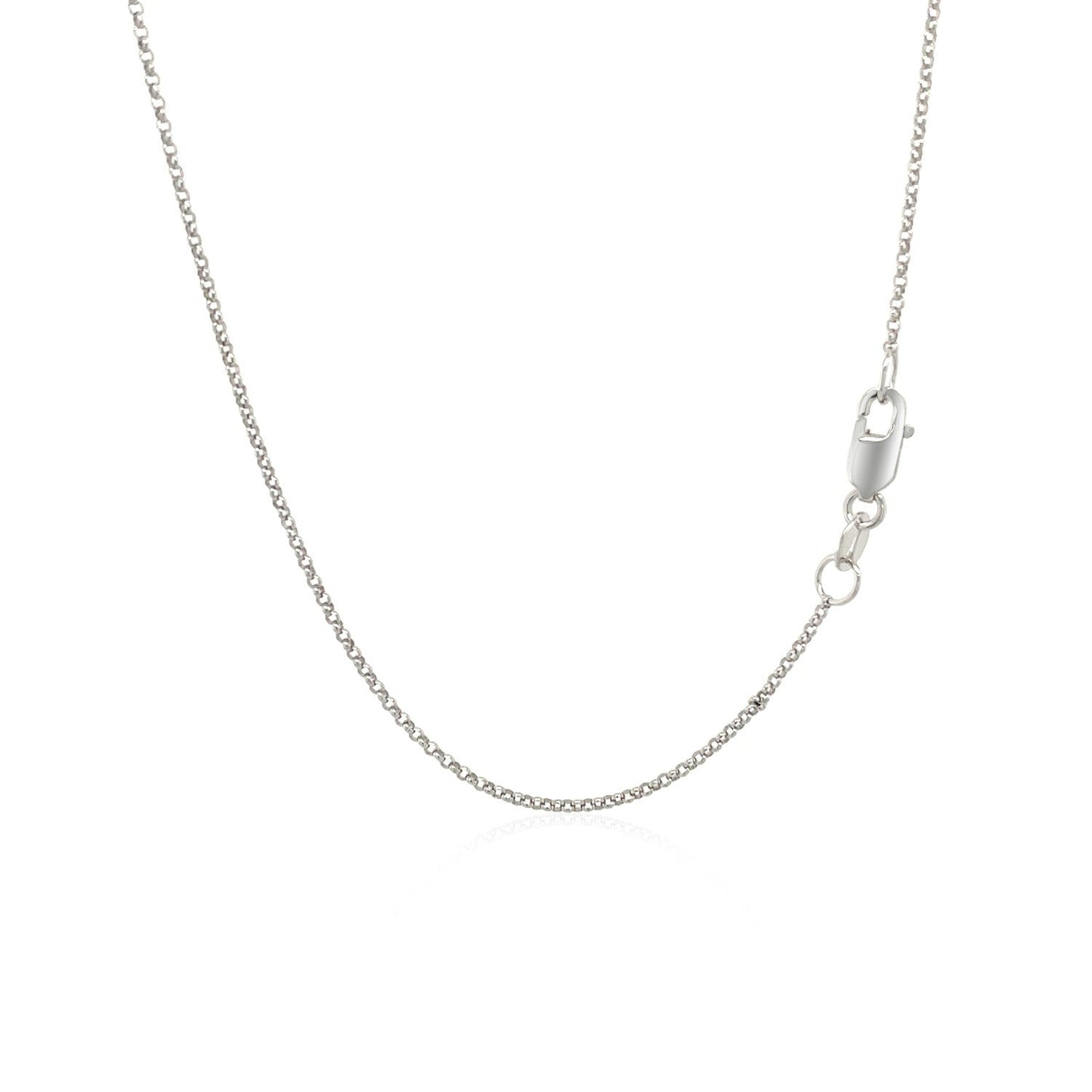14k White Gold Diamond Cut Rolo Chain (1.10 mm) - ThisandThatShoppe