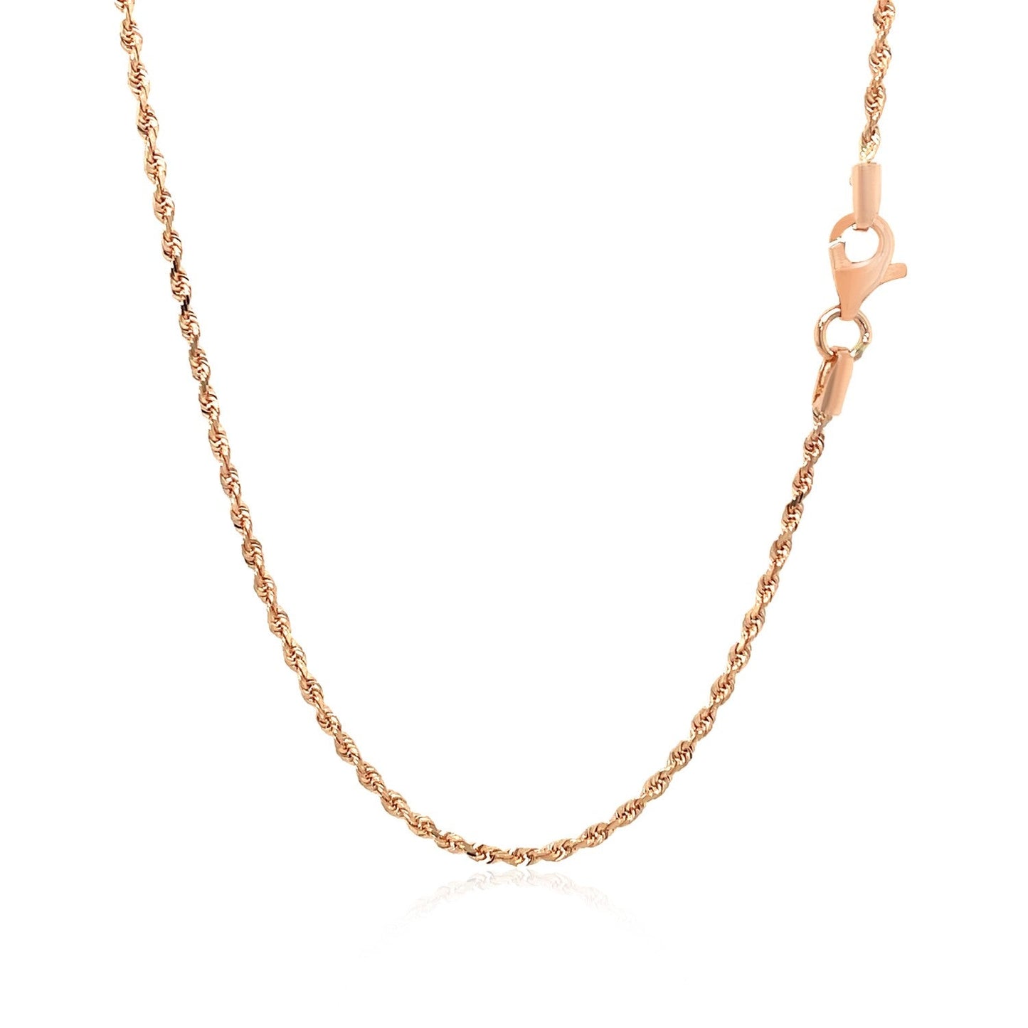 14k Rose Gold Solid Diamond Cut Rope Chain (1.60 mm) - ThisandThatShoppe