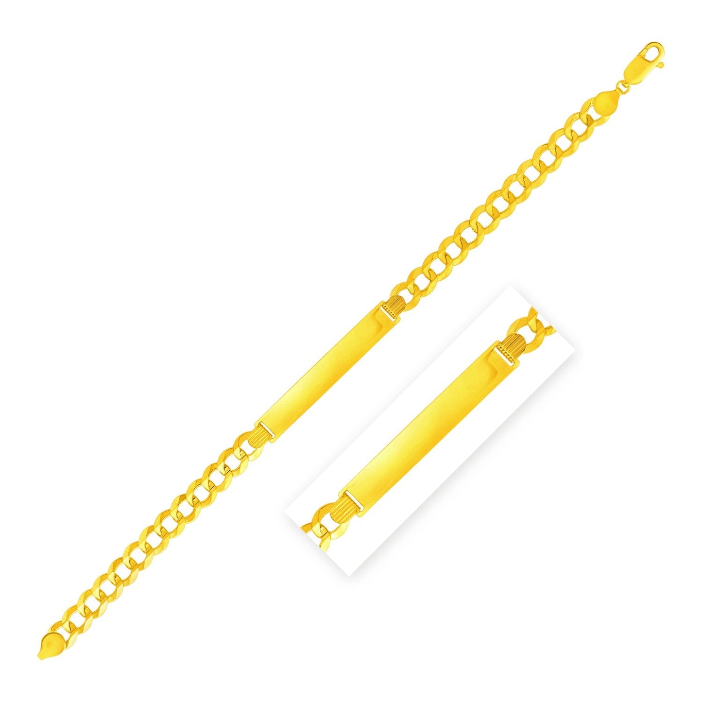 14 Karat Gelbgold 8 1/2 Zoll schmales Panzerketten-ID-Armband für Herren (6,70 mm)