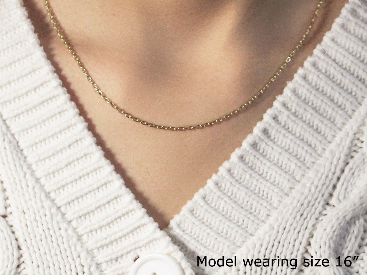 Double Extendable Cable Chain in 14k Yellow Gold (1.80 mm) - ThisandThatShoppe