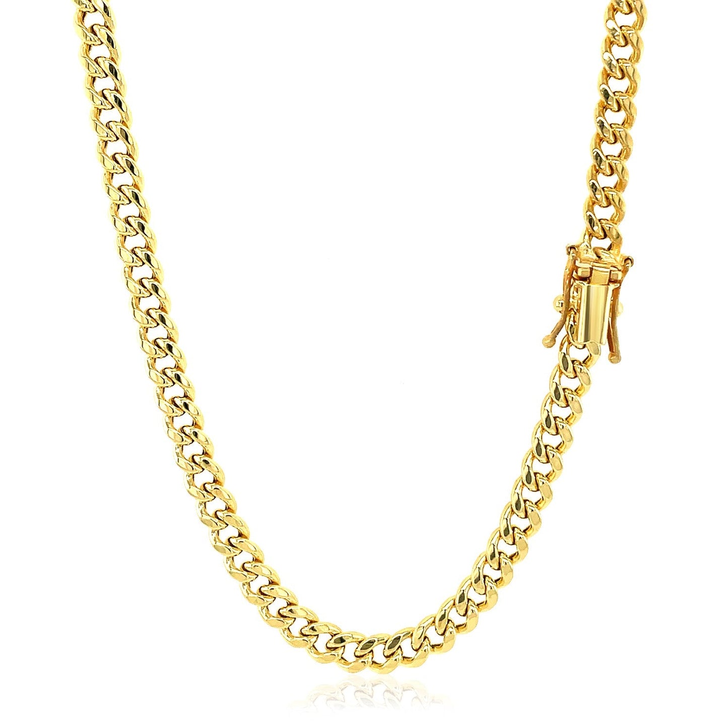 14k Yellow Gold Semi Solid Miami Cuban Chain (4.50 mm) - ThisandThatShoppe