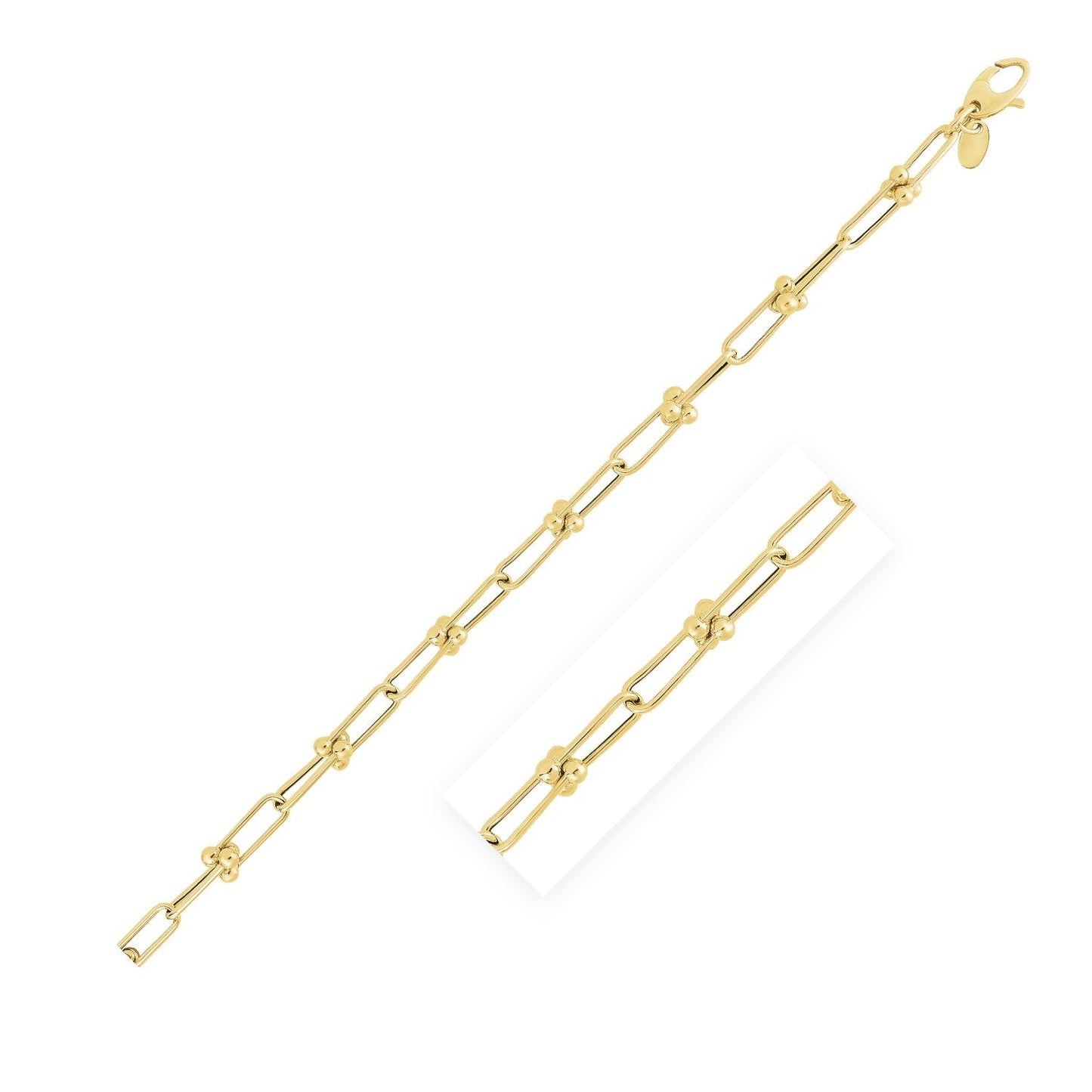 Bracelet chaîne maillons Jax en or jaune 14 carats poli (5,9 mm)