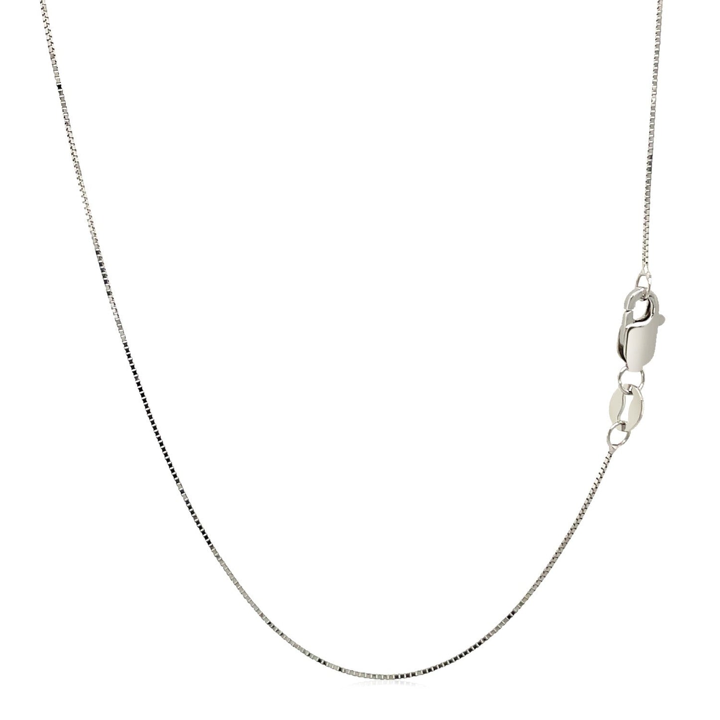 14k White Gold Classic Box Chain (0.45 mm) - ThisandThatShoppe