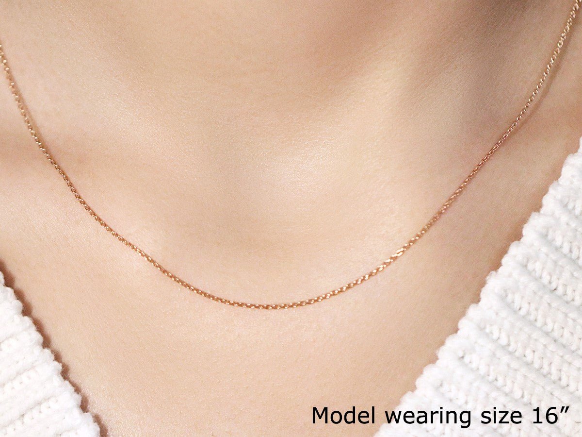 14k Pink Gold Oval Cable Link Chain (0.97 mm) - ThisandThatShoppe
