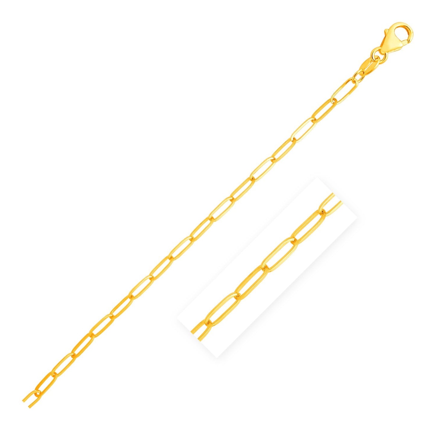 14K Yellow Gold Paperclip Chain (3.50 mm) - ThisandThatShoppe