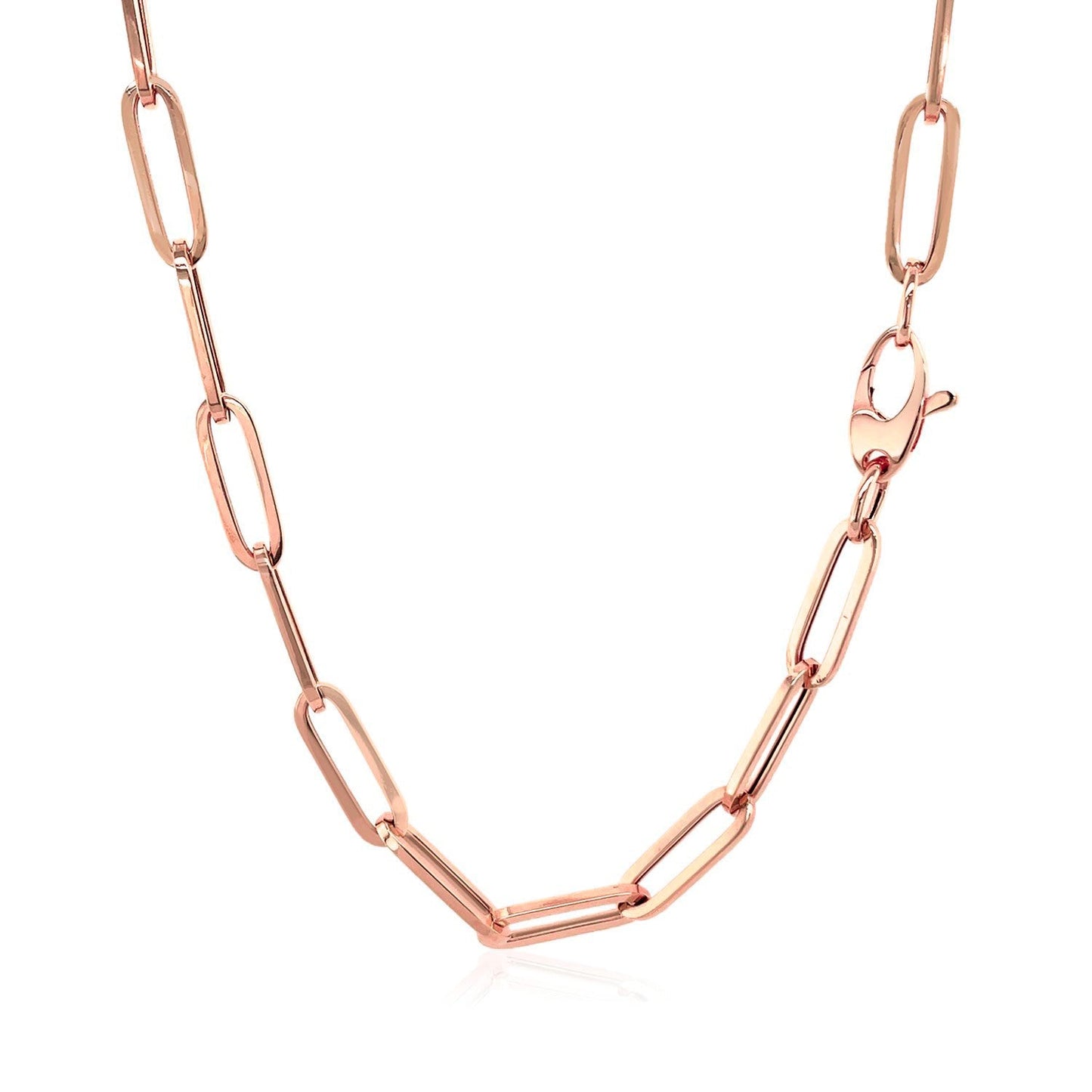 14K Rose Gold Bold Paperclip Chain (4.20 mm) - ThisandThatShoppe