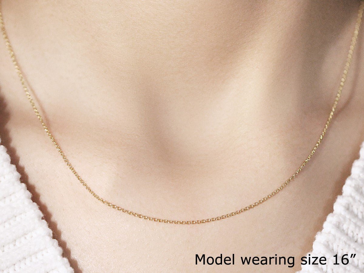 14k Yellow Gold Round Cable Link Chain (1.1 mm) - ThisandThatShoppe
