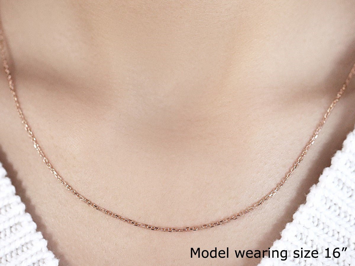 14k Rose Gold Diamond Cut Cable Link Chain (1.30 mm) - ThisandThatShoppe