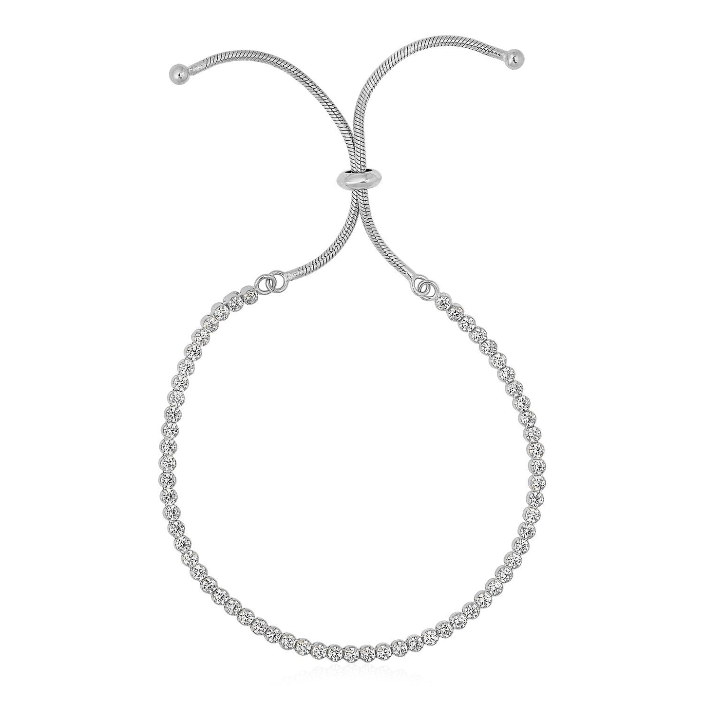Verstellbares Tennisarmband mit Zirkonia in Sterlingsilber