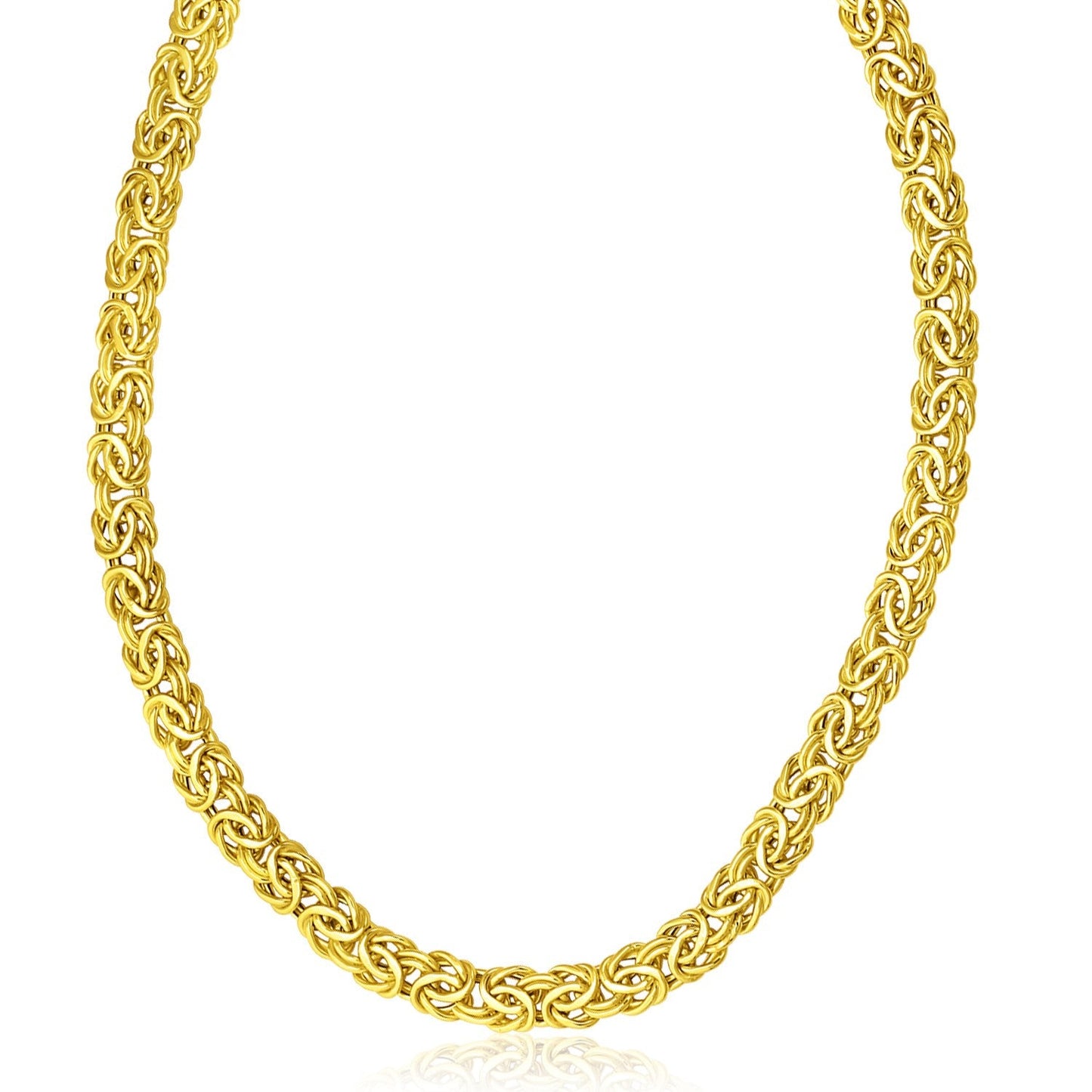 14k Yellow Gold Byzantine Design Stylish Necklace - ThisandThatShoppe
