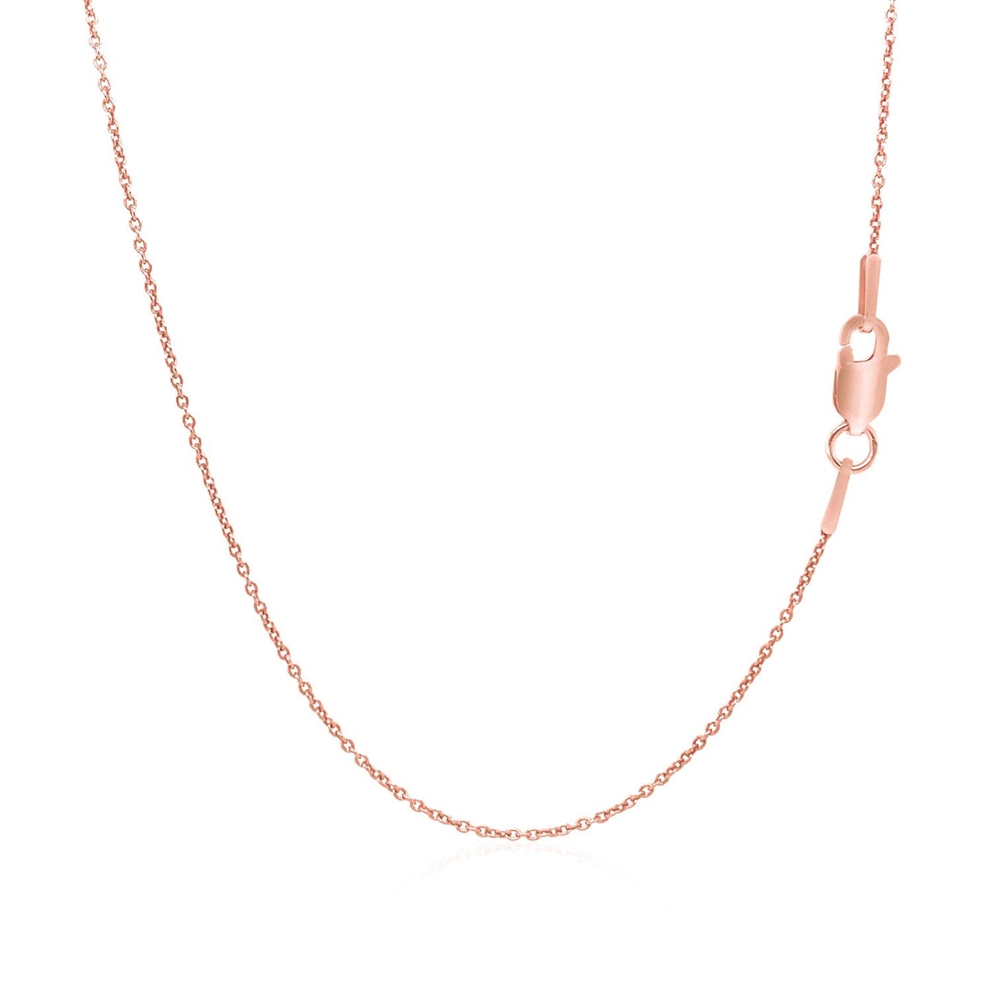 14k Pink Gold Round Cable Link Chain (1.10 mm) - ThisandThatShoppe