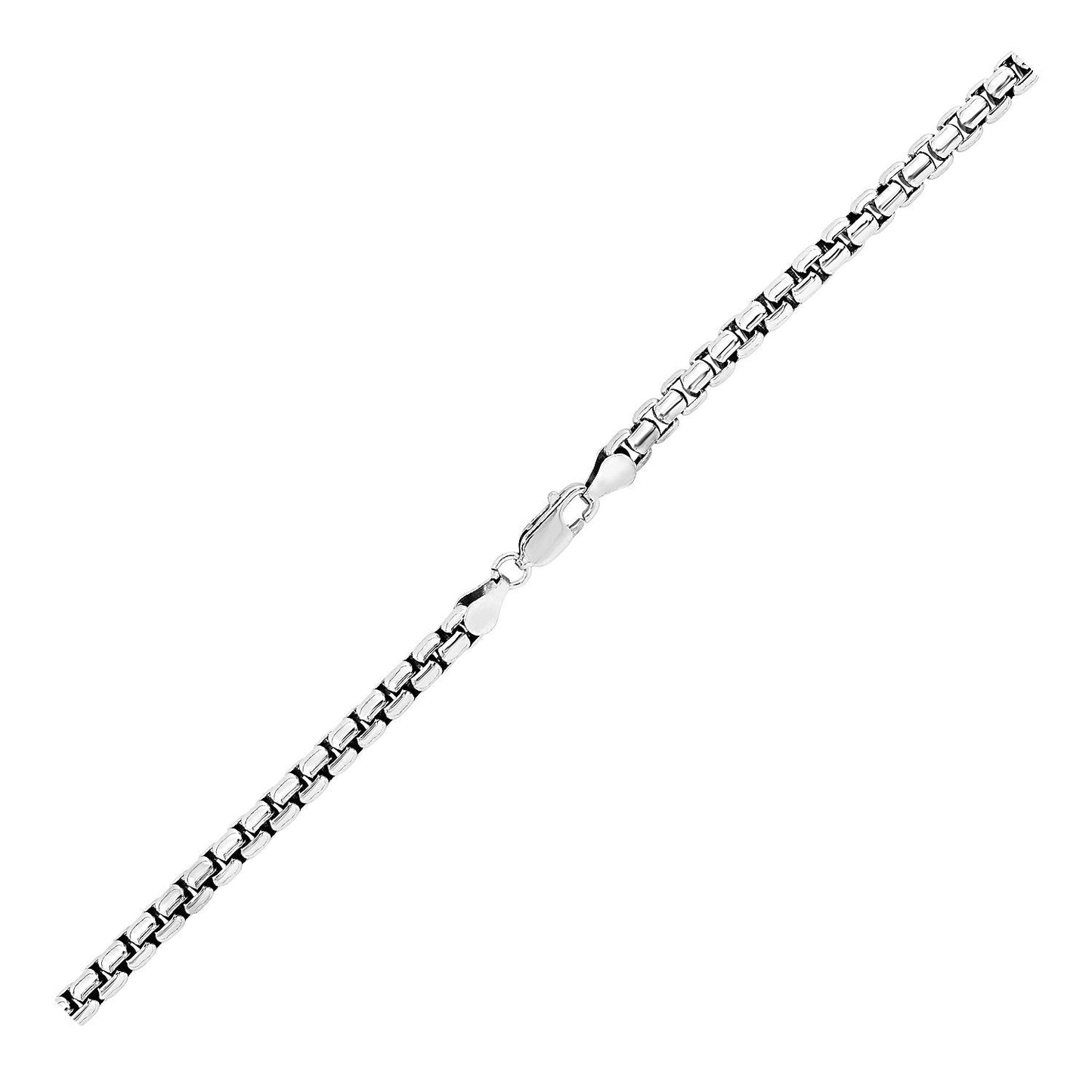 Sterling Silver Rhodium Plated Round Box Chain (5.20 mm) - ThisandThatShoppe