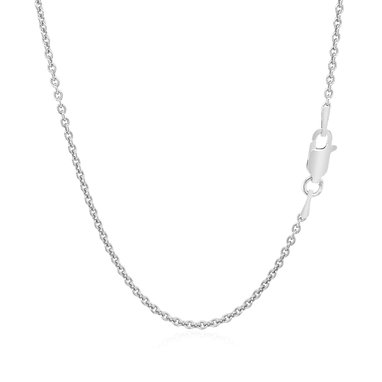 Sterling Silver Rhodium Plated Round Cable Chain 1.8mm - ThisandThatShoppe