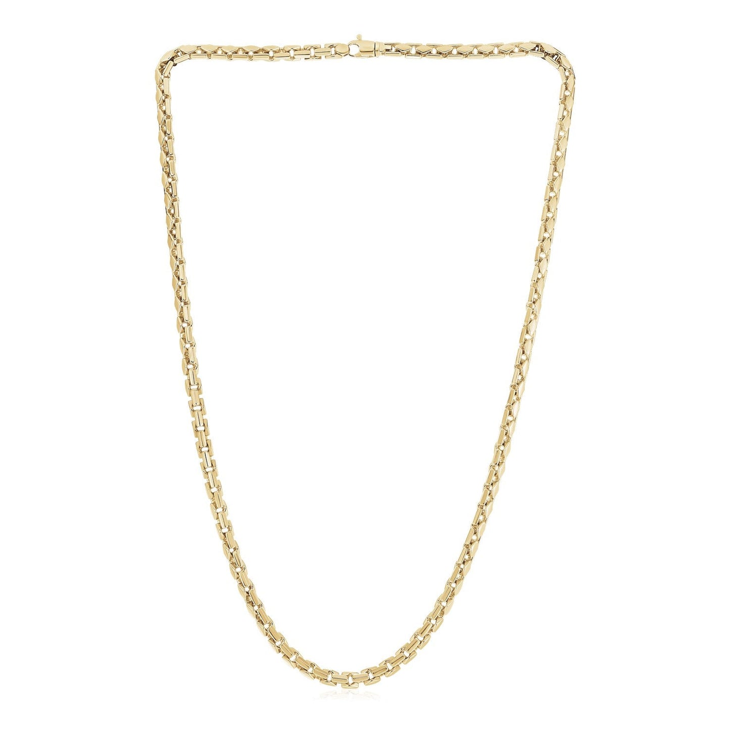 Collier fantaisie pour homme en or jaune 14 carats poli (5,0 mm)