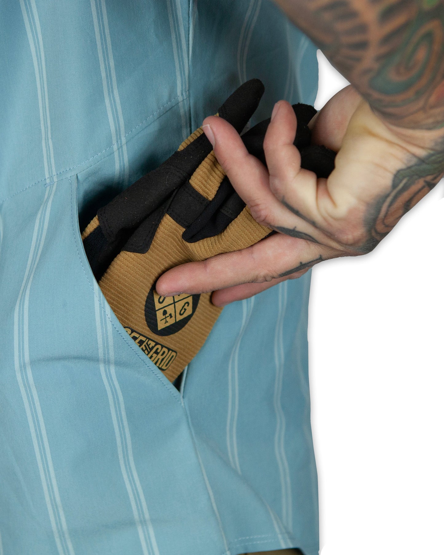 Daryll SS Shirt - Mid Blue - ThisandThatShoppe