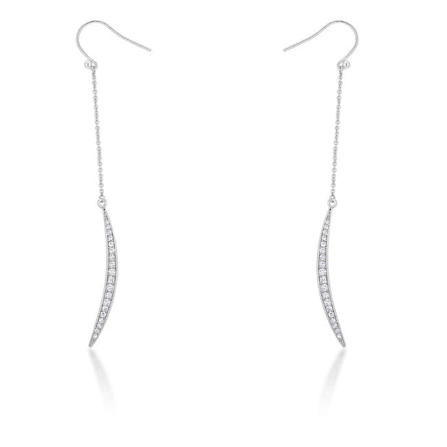 Luna 0.5ct CZ Delicate Moon Drop Earrings - ThisandThatShoppe