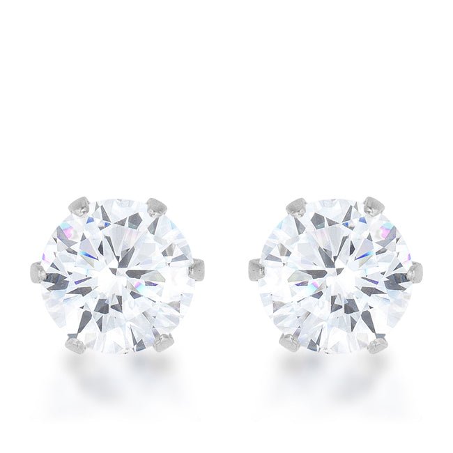 Reign 3.4ct CZ Stainless Steel Stud Earrings - ThisandThatShoppe