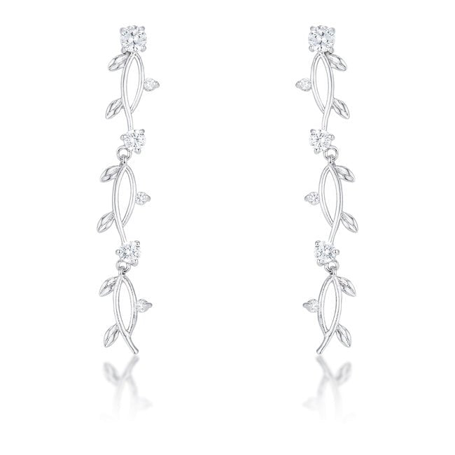 1.1Ct Vine Design Plated Earrings - ThisandThatShoppe