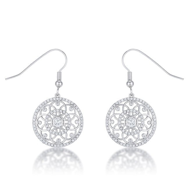 .95 Ct Interlocking Circle and CZ Earrings - ThisandThatShoppe