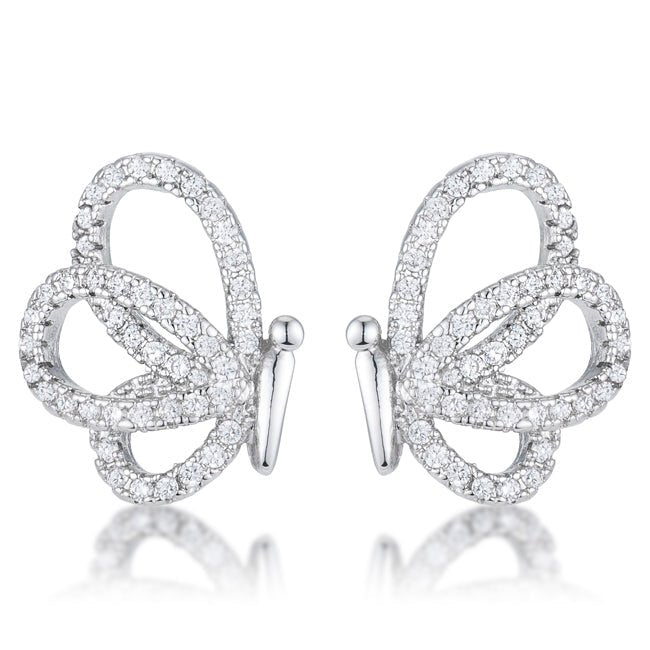 .45 Ct CZ Butterfly Stud Earrings - ThisandThatShoppe