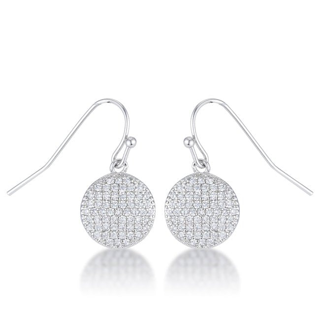 .6 Ct Elegant CZ Plated Disk Earrings - ThisandThatShoppe