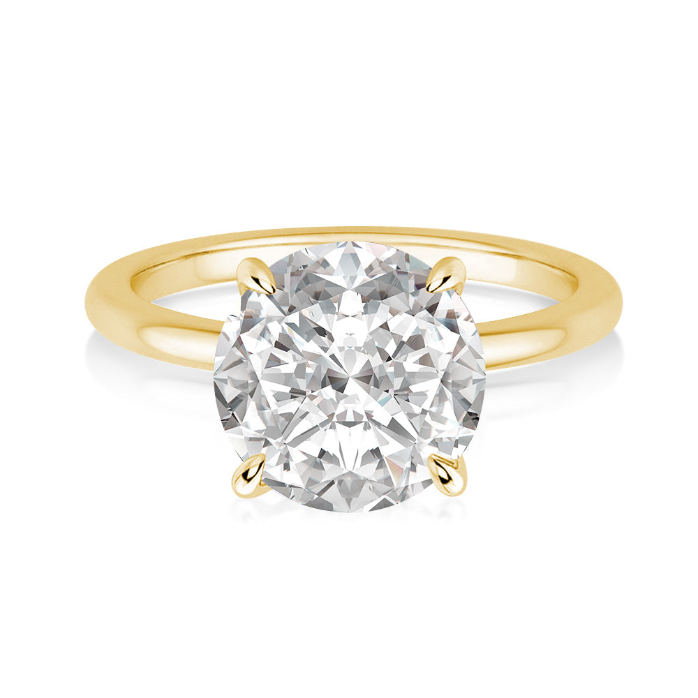 Rodiffy Moissanit 2.0 Karat Rundschliff Gelbgold Versprechensring
