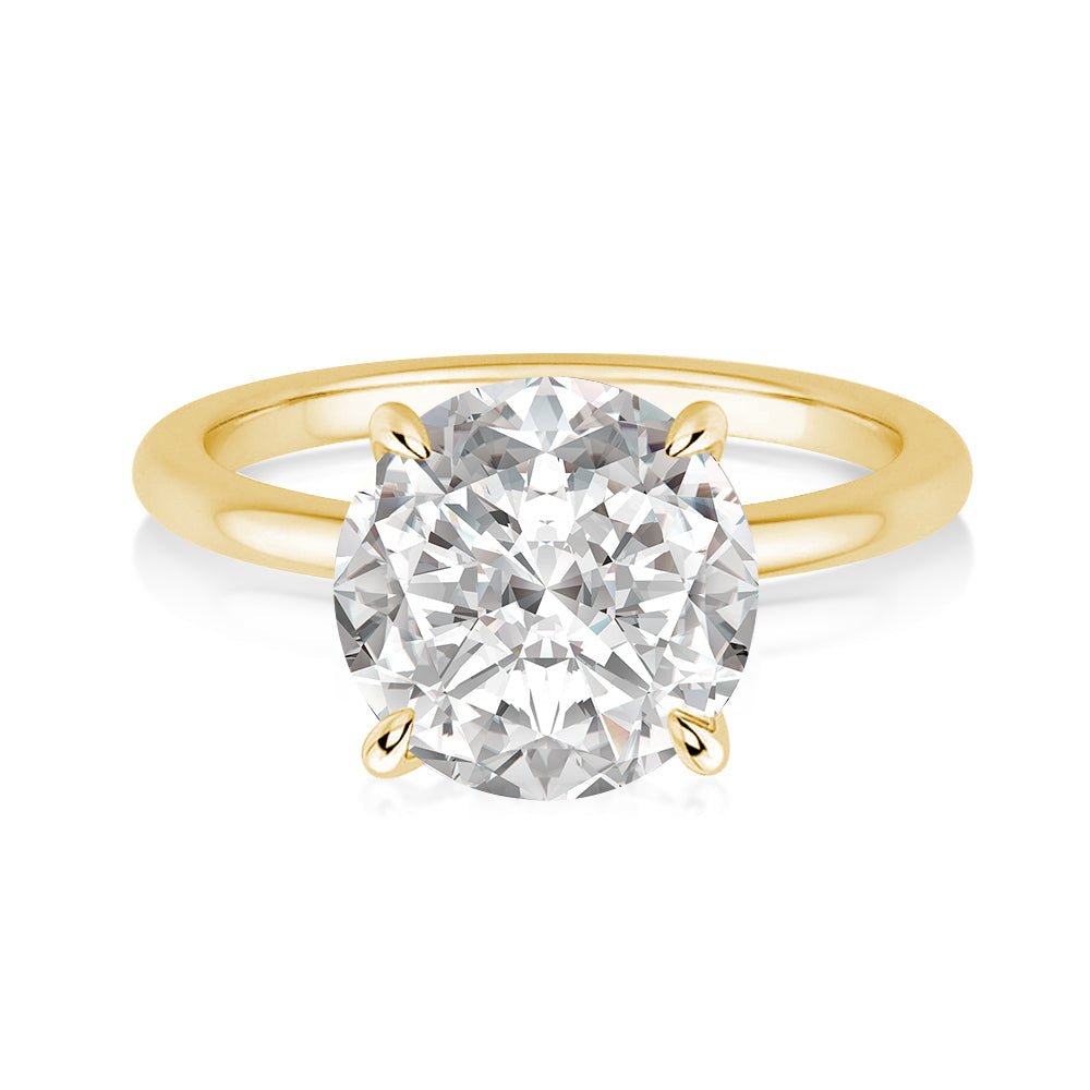 Rodiffy Moissanite 2.0 Ct Round Cut Yellow Gold Promise Ring - ThisandThatShoppe