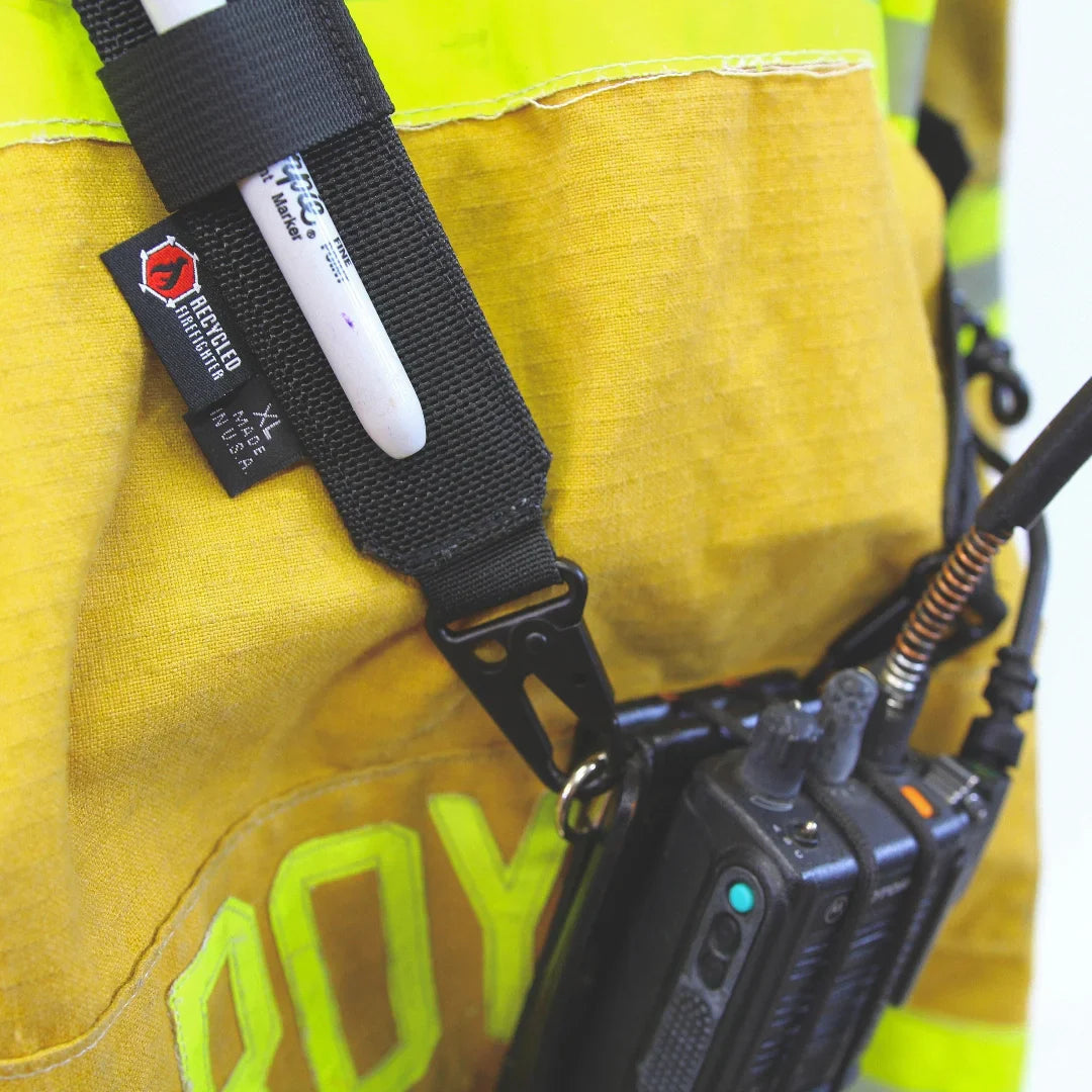Firefighter Radio StrapSporting GoodsSewn in the USA in small batches
1" Metal Clash Hooks attachment points
7 - 1" Nylon Speaker mic attachment points
DOUBLE LAYER 1.5" SCUBA WEBBING NYLON
Stiff and