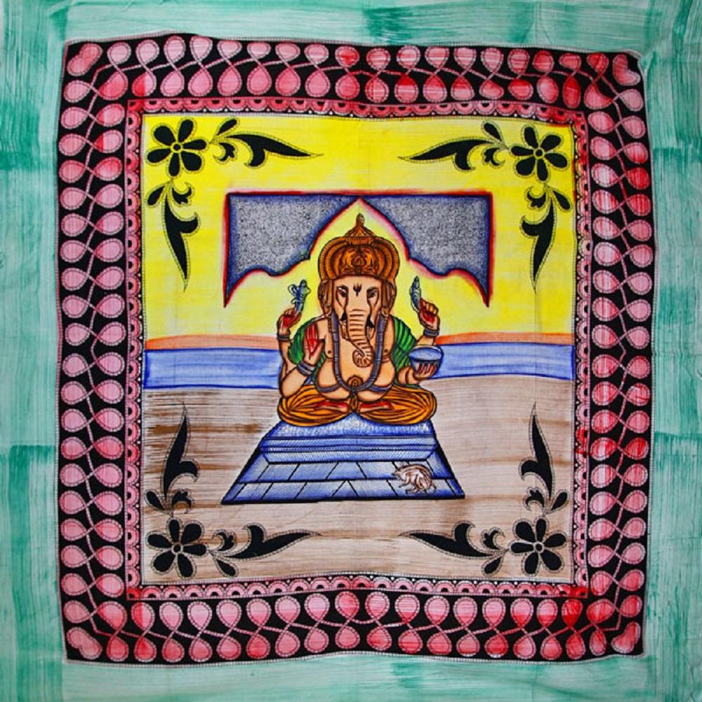 Ganesha Pastel Tapestry With Tassels for Meditation