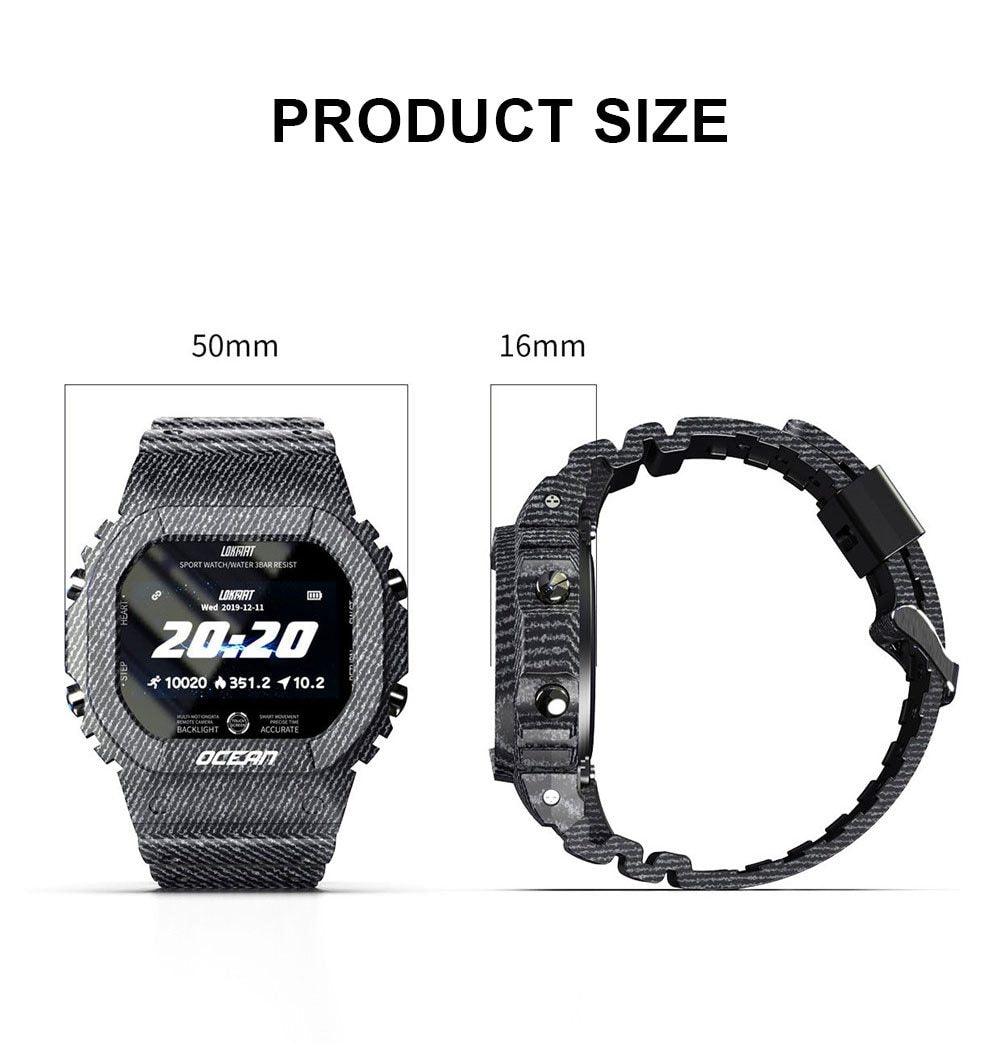 Military Ocean Army Smart Watch For Menand Woman For Fitness and Sport With Tracker Blood Pressure Message Push Heart Rate Monitor and Clock Smartwatc For Android