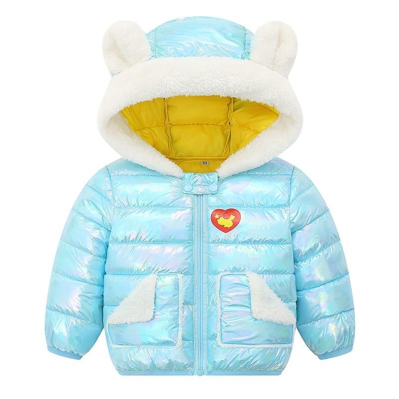 Shiny Modern Luxury Speciall Designed Winter Outerwear Hooded Coat & Jacket Winter Fashion Kids clothing Models For Babies and Girls 3-24 Months