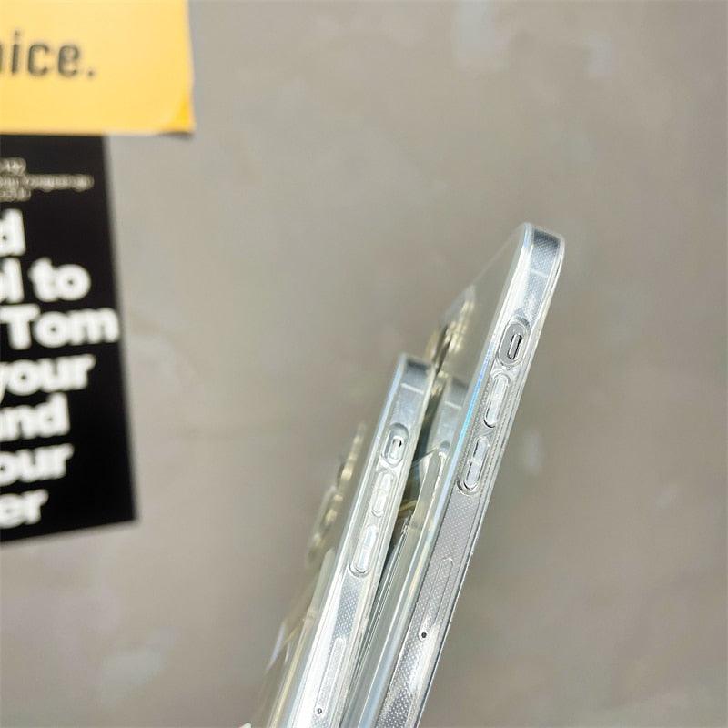 Gradient Rainbow Charming Case For iPhone 13 11 12 Pro Max XS XR 7 8 Plus Transparent Cover with Wallet Card Holder Case Soft Cover for iPhone