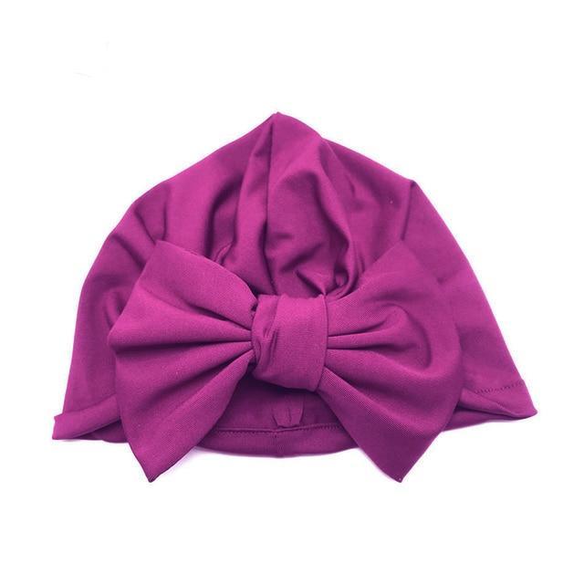 Luxury Modern Baby Headband Hat Bowknot Print Cotton Stretchy Turban Headband Infant Head Wrap Beanie Hat For Babies and Kids