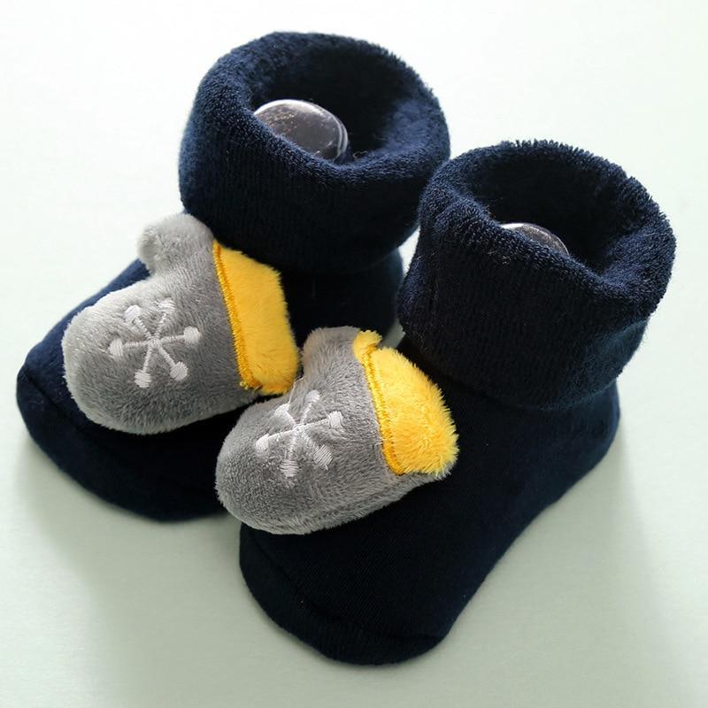 Luxury Modern Christmass Children's Socks With Doll Baby Keep Warm Elk Non-Slip Socks Newborn For Infant Toddler Kids