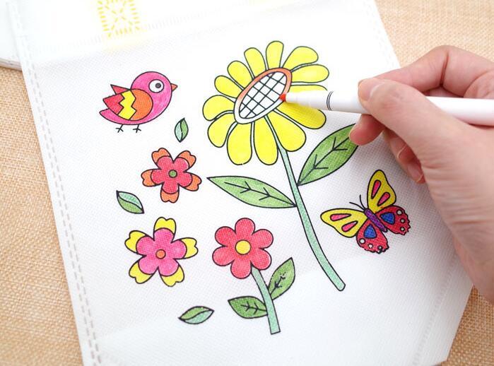 6Pcs Antistress Children Eco-friendly Graffiti Bag Kinderarten For Hand Paiting For Kids